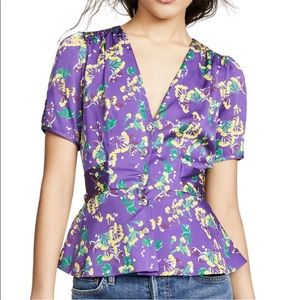 Saloni Lea Top in Violet Sweet Peas | Size US 6